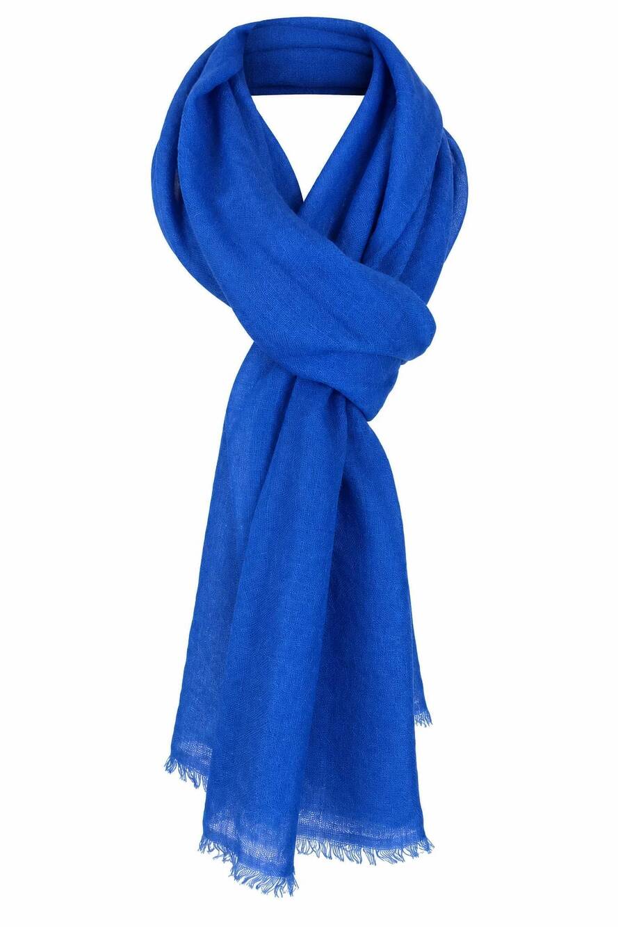 NEW DOLMA women's diamond weave cashmere featherweight scarf in cobalt blue